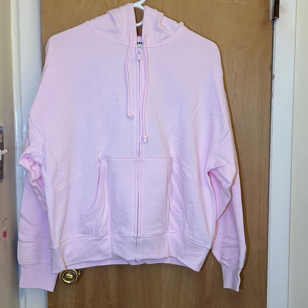 PINK Victoria's Secret Light Pink Zip-Up Hoodie with Butterfly design - Picture 4 of 7